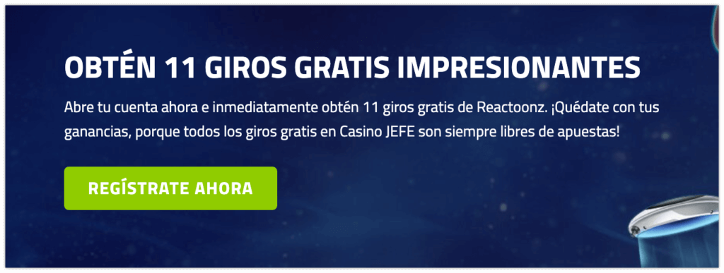 Bono de giros gratis sin depósito Casino JEFE