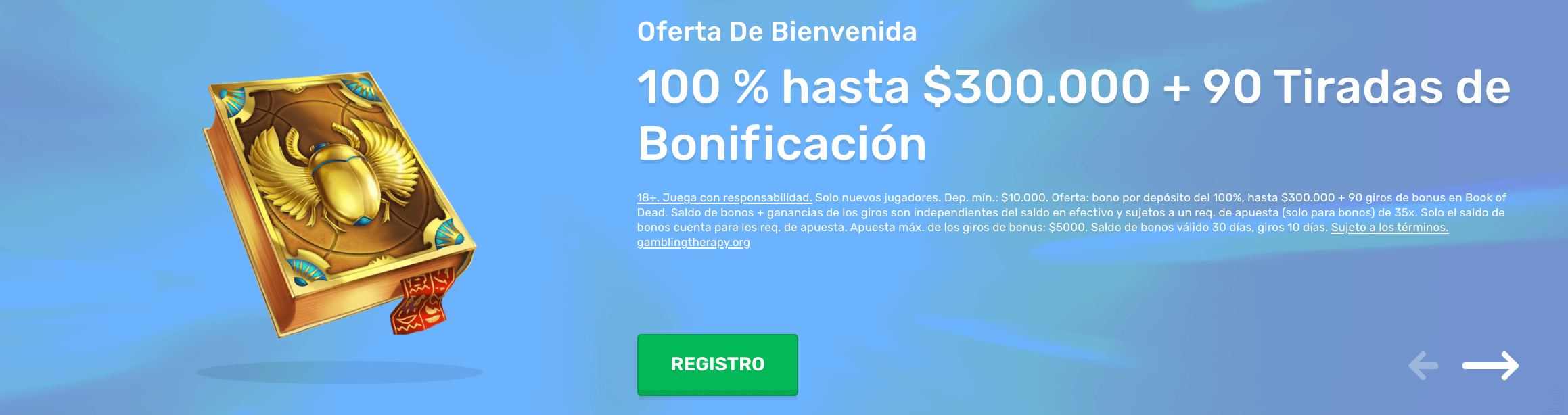 Recibe el 100% de tu depósito hasta 300 000 CLP y 90 Giros Gratis en Casilando Casino