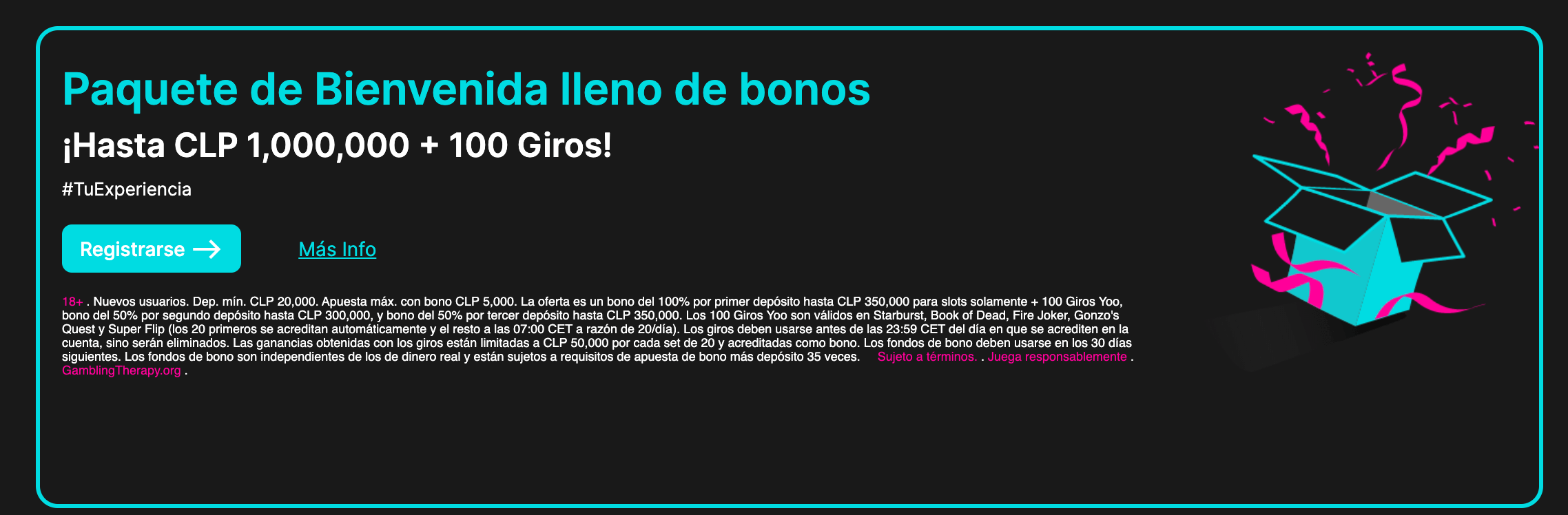 Bono de bienvenida y giros gratis en SpinYoo Casino Chile