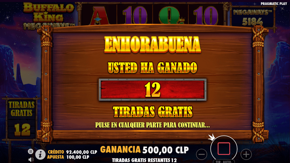 Bono de tiradas gratis de tragamonedas Buffalo King Megaways de Pragmatic Play