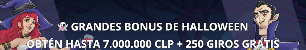 Aprovecha los grandes bonus de Halloween y obtén hasta 7 000 000 CLP y 250 Giros Gratis en Casino Betsson Chile