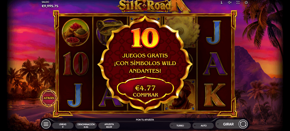 Bonus pop de tragamonedas Silk Road de Endorphina