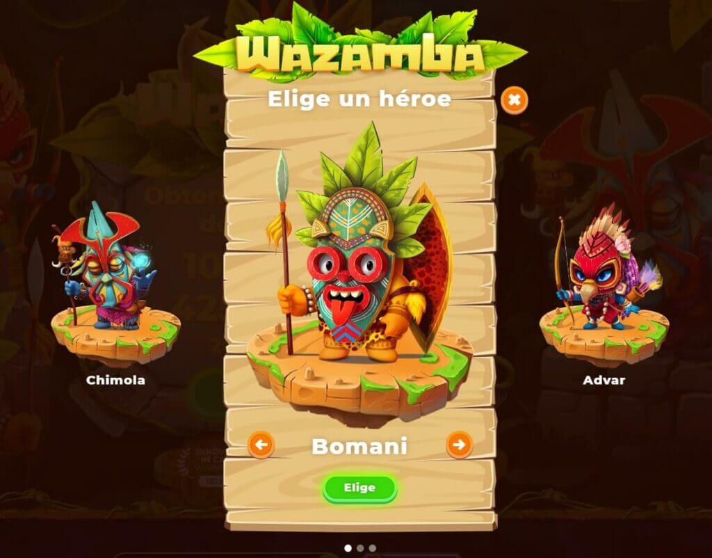Personajes de Wazamba casino que puedes elegir como Avatar