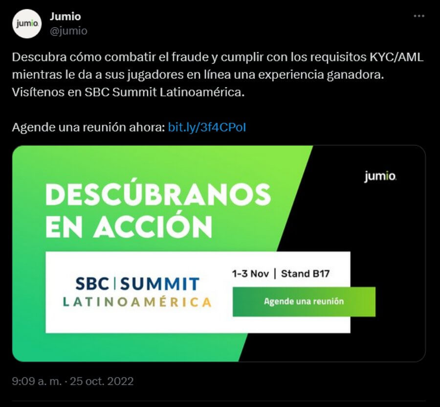 Post oficial de SBC Summit LATAM