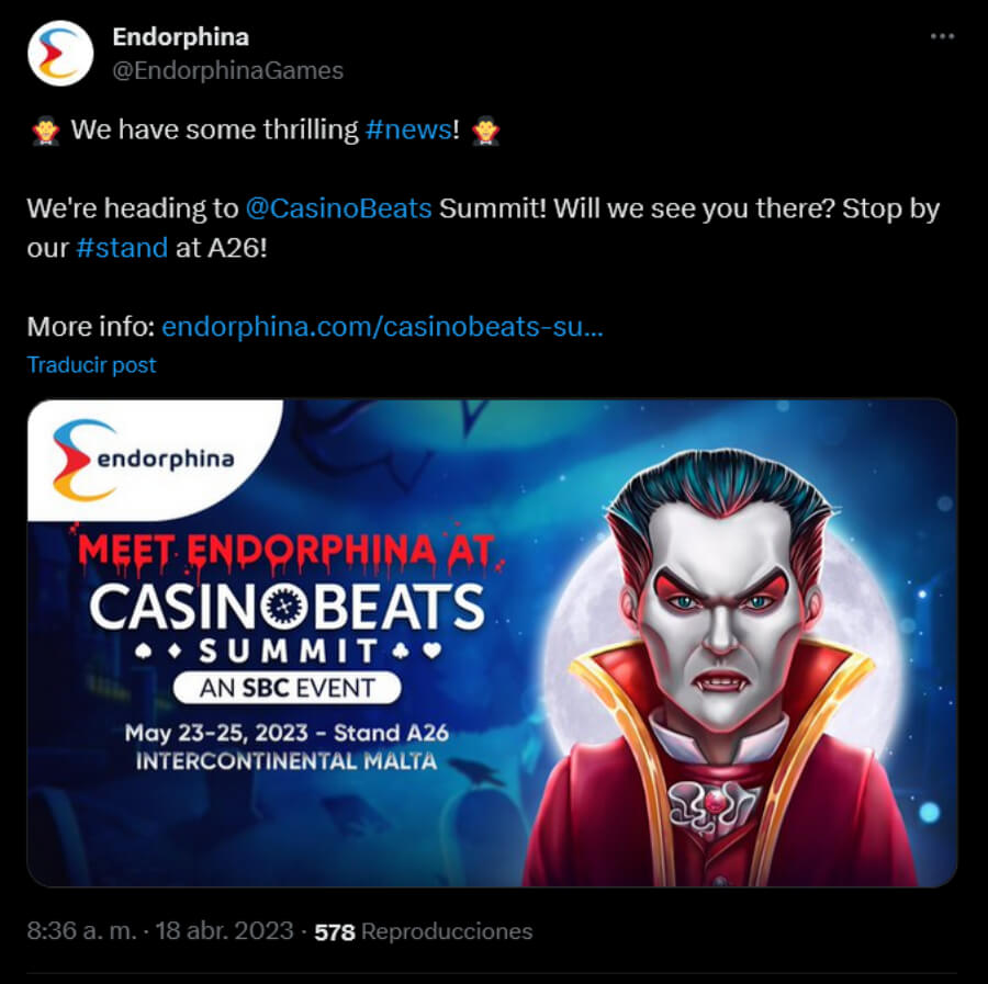 Presentación de Endorphina en Casino Beats