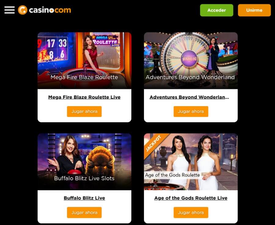 Casino en vivo de Casino.com