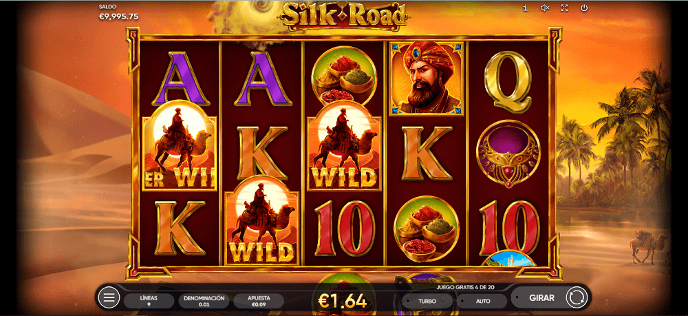 Giros gratis de tragamonedas Silk Road de Endorphina