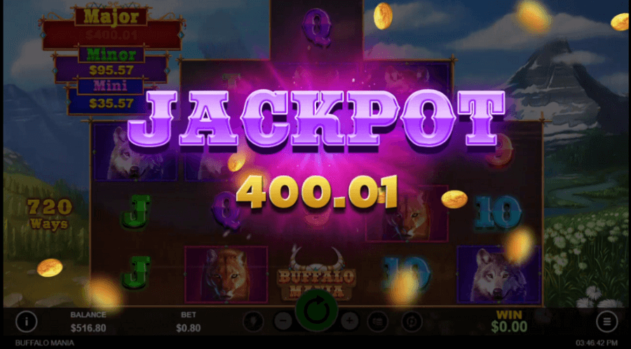 Jackpot de tragamonedas Buffalo Mania de Realtime Gaming