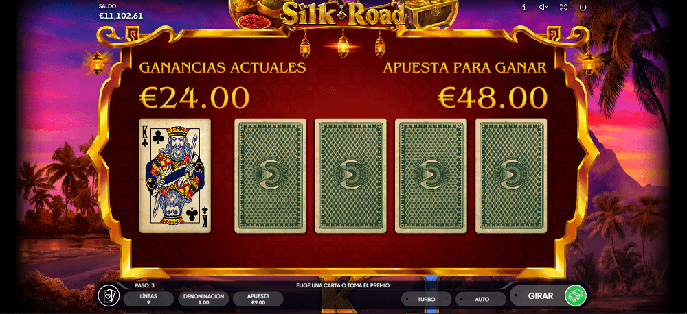 Juego de riesgo de tragamonedas Silk Road de Endorphina