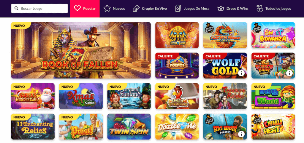 Catálogo de juegos de Vegas Kings Casino Chile