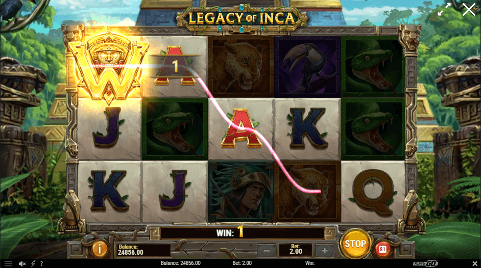 Linea de pago de tragamonedas Legacy of Inca de Play'n Go