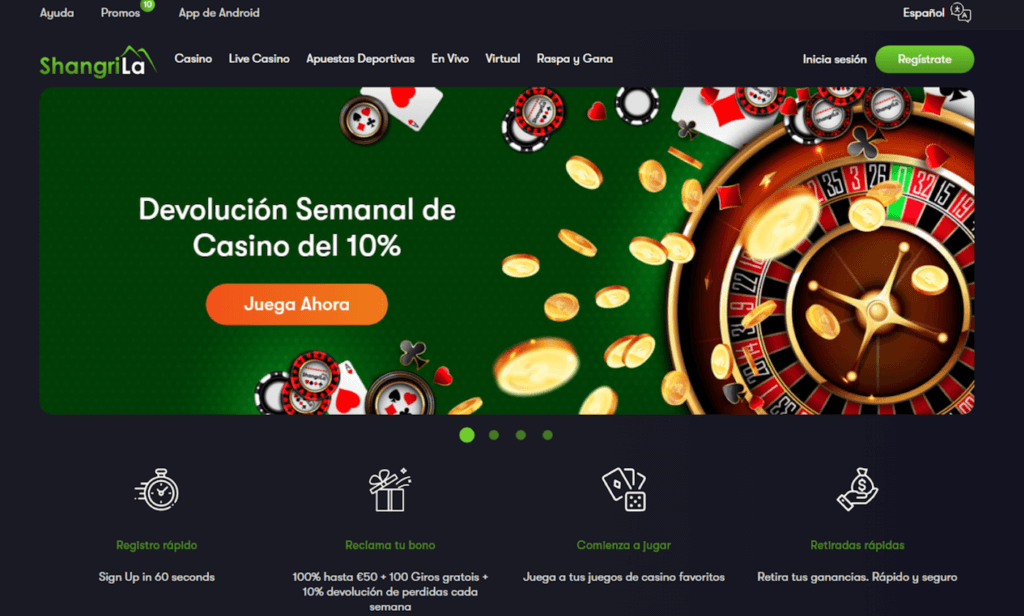 Bono de cashback y devolucion de Shangri La Casino Chile
