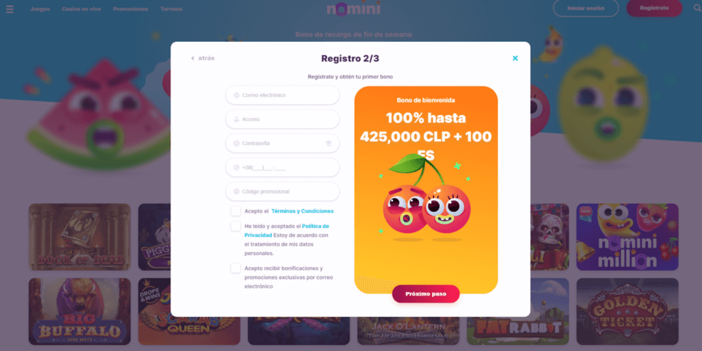 registro de cuenta 2 en Nomini