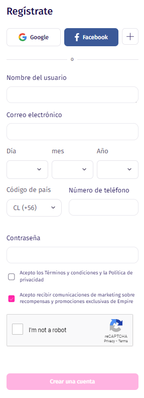 Como registrarse en empire.io
