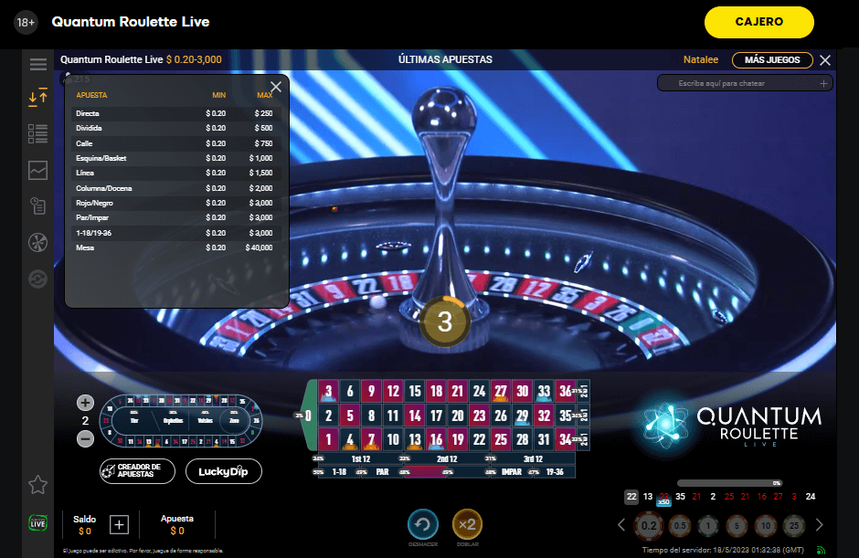 Ruleta de Quantum Roulette Live