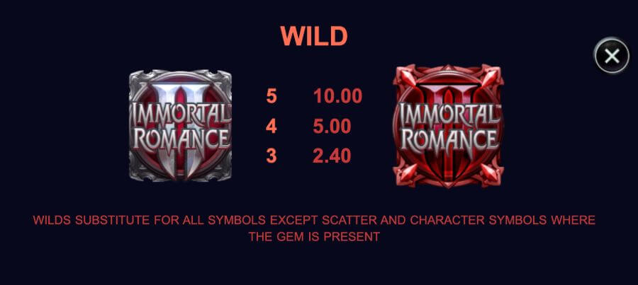 Immortal Romance 2- sĆmbolo Wild