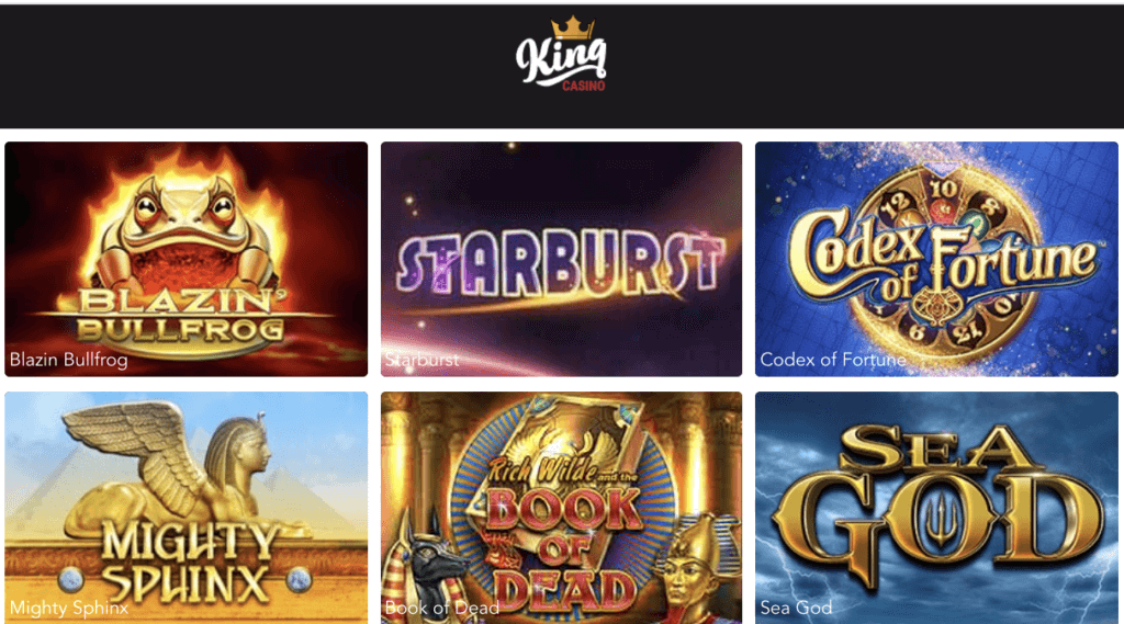 Catalogo de juegos de King Casino Chile