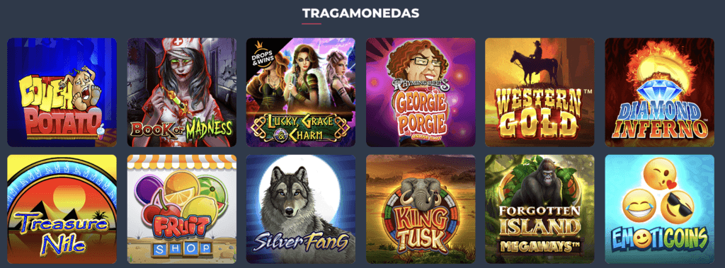 Catalogo de juegos de tragamonedas de Supremus Casino Chile