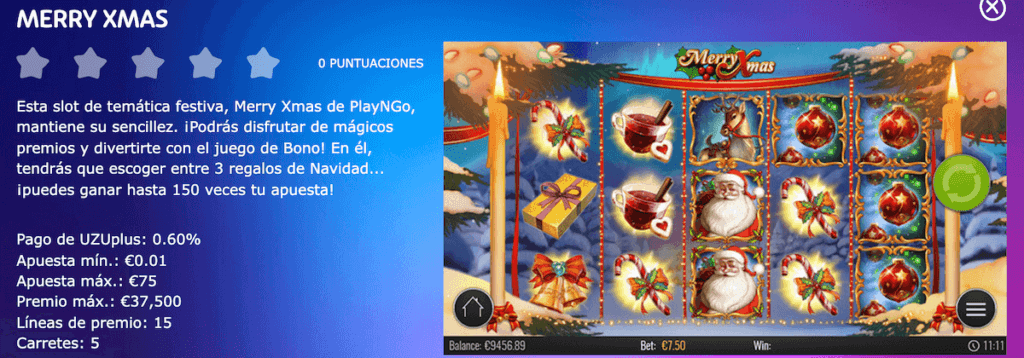 Merry Xmas de Play 'N Go, juego de casino de navidad