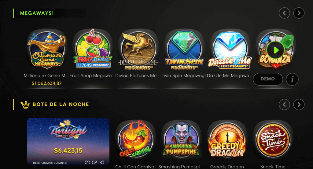 Juegos disponibles en 888 Casino