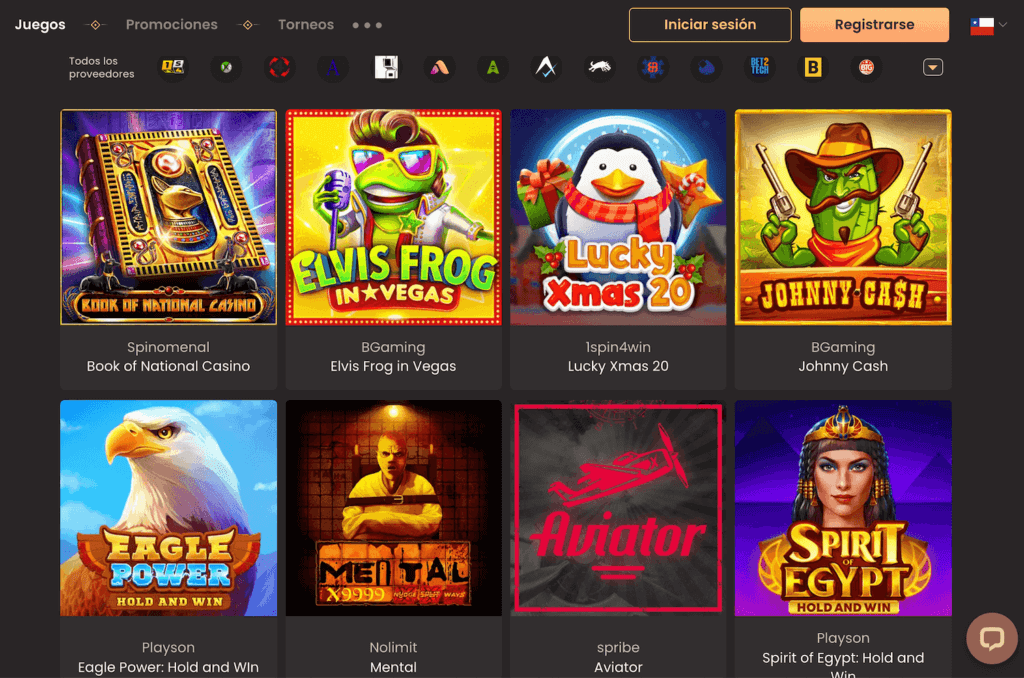 Catalogo de juegos de National Casino Chile