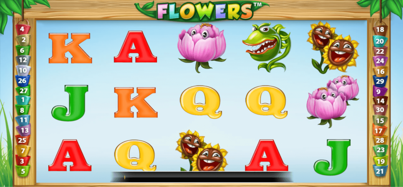 Panel de juego de tragamonedas Flowers 