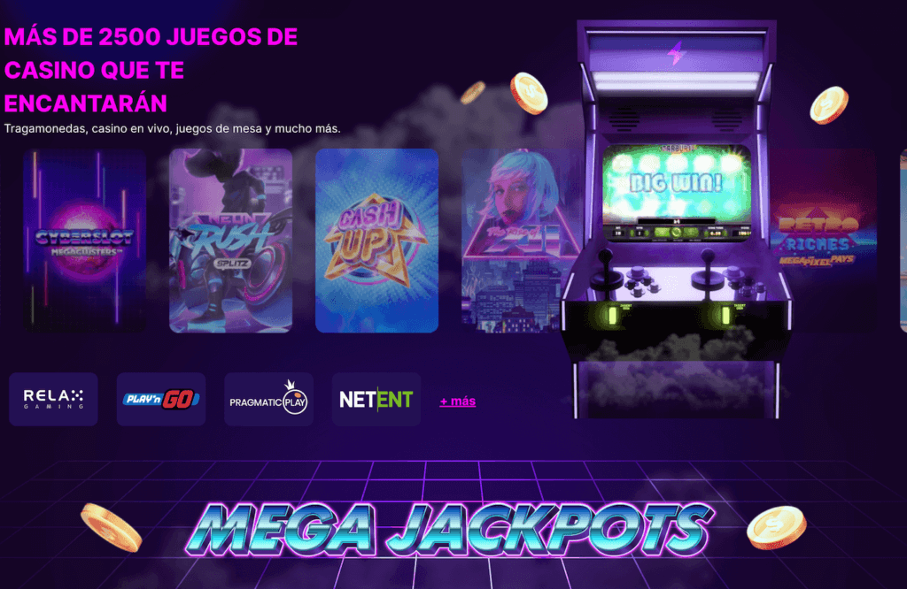 Catálogo de juegos en MegaRush casino