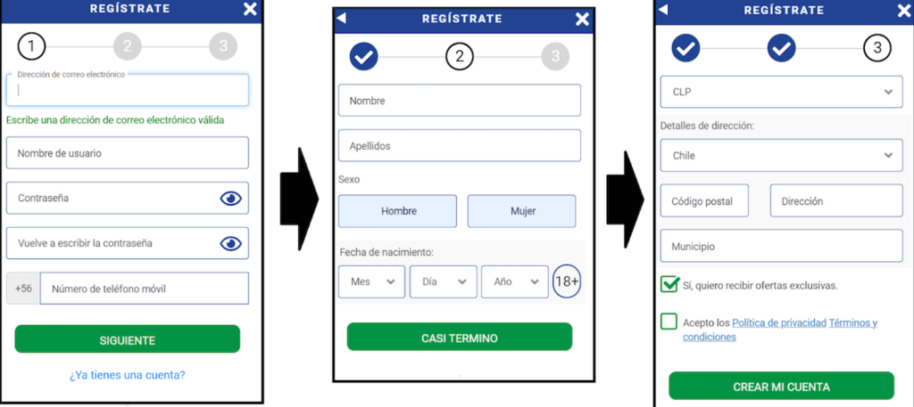 Proceso de registro en WinsPark casino