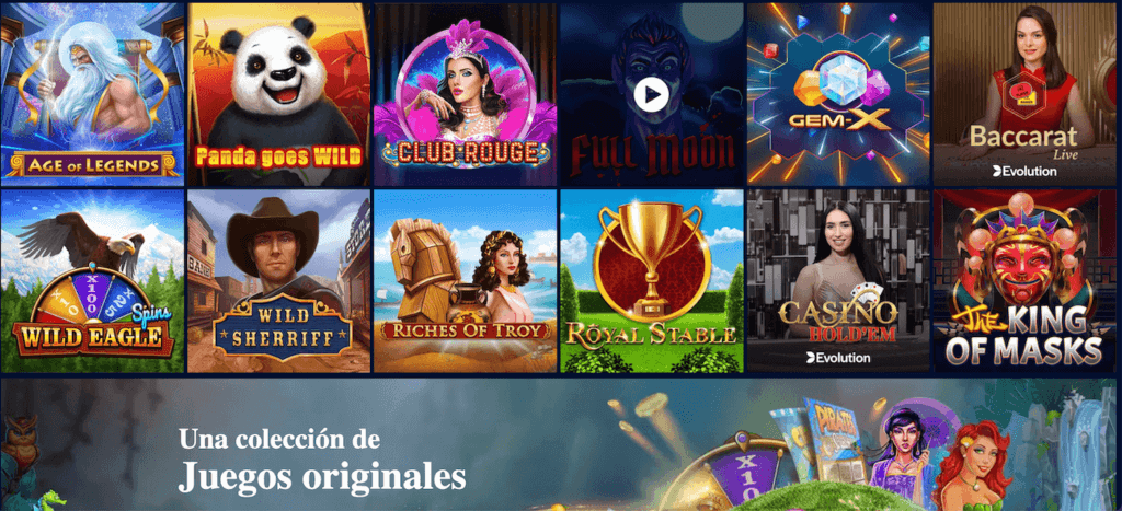 Catálogo de juegos WinsPark casino 