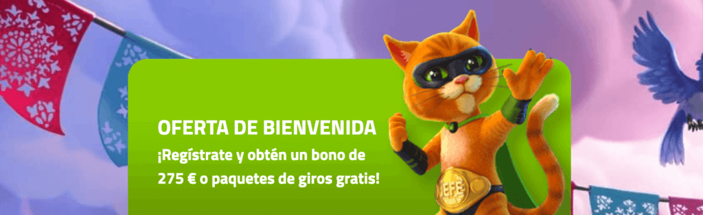 Oferta de bienvenida de CasinoJefe con un Gato