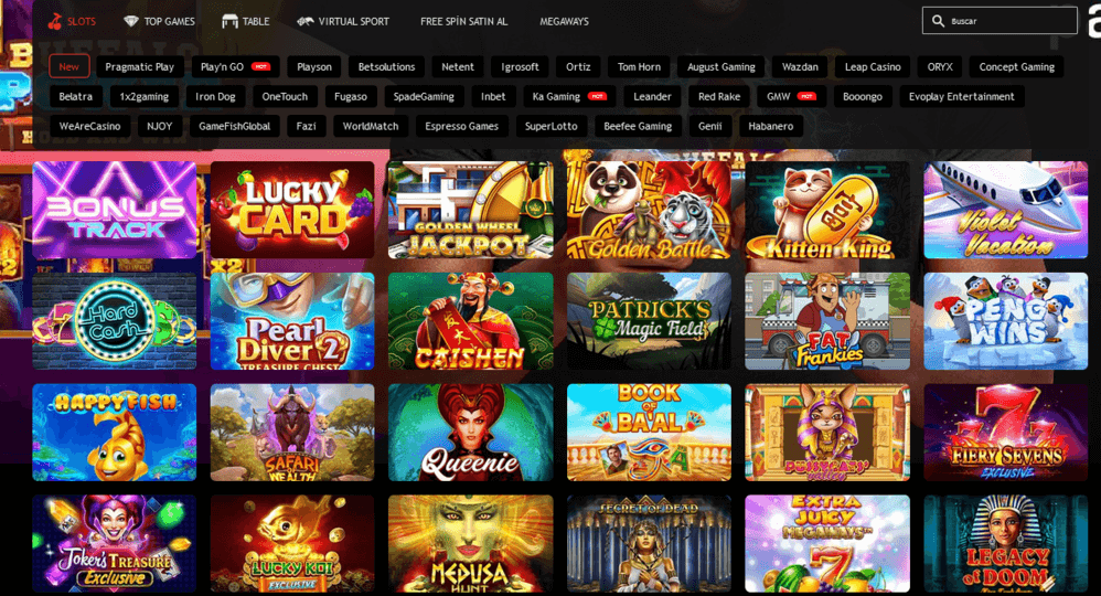 La interfaz de juegos de Betzorro te permite clasificar los juegos