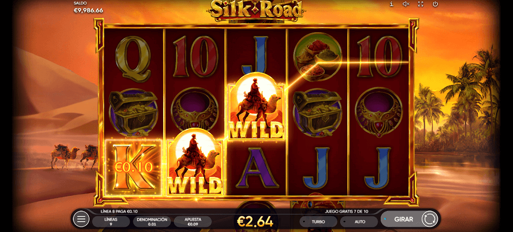 Simbolo wild de tragamonedas Silk Road de Endorphina