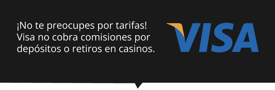 Visa no cobra por tarifas al realizar transacciones en casinos online