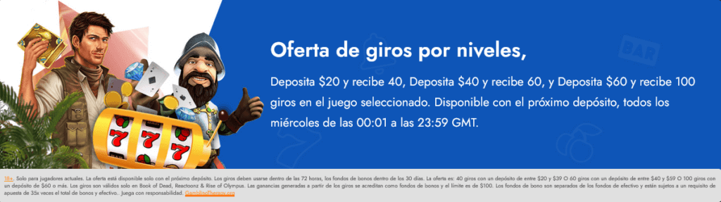 Paquete de ofertas de giros gratis