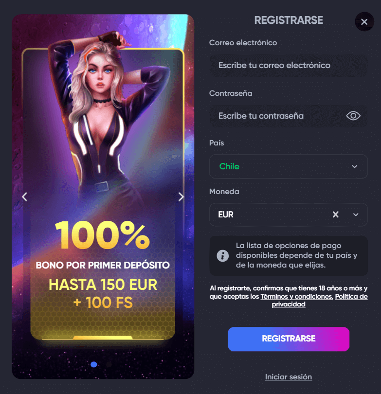 formulario de registro en beem casino