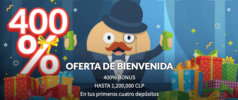 Oferta de bienvenida y bono del 400% para Mr Bet Casino Chile