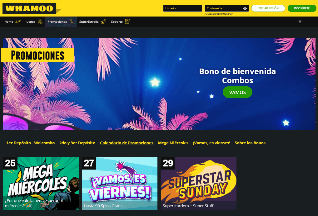 Estas son las ofertas y promociones de casino Whamoo