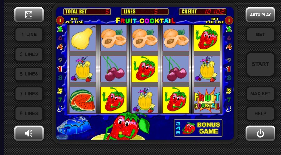 acceso a juego de bono en fruit cocktail