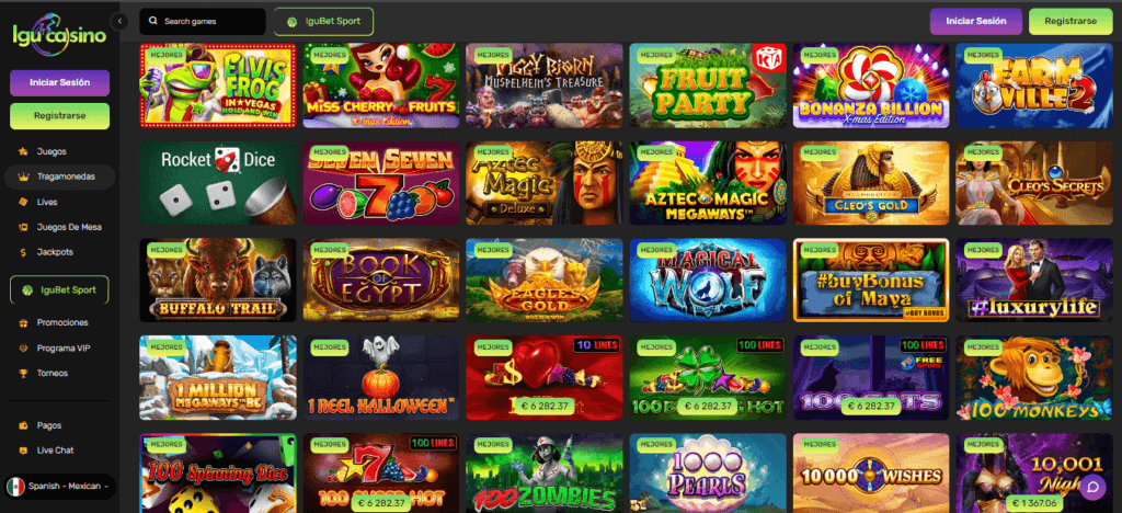 este es el catalogo de juegos de igucasino