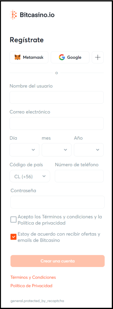 como registrarse en bitcasino en chile