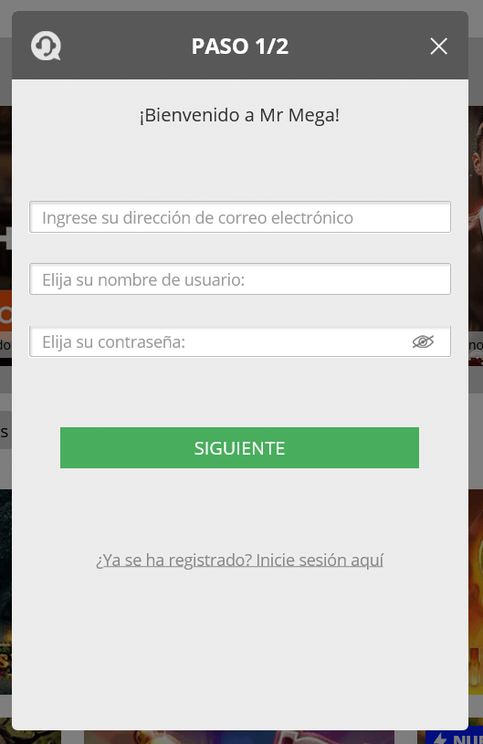 como registrarse en mrmega