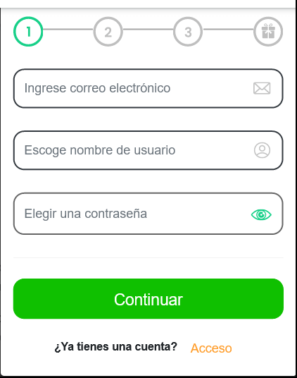 Ventana para crear una cuenta en LynxBet