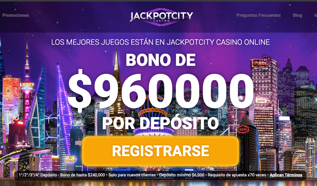 Bono de bienvenida en JackpotCity casino 