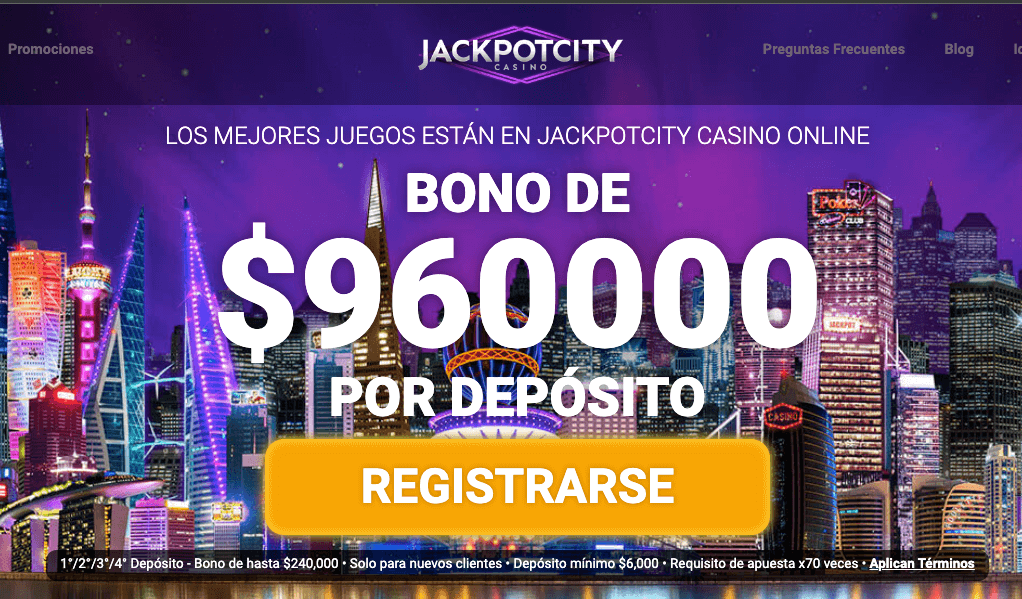 Bono de bienvenida en JackpotCity casino