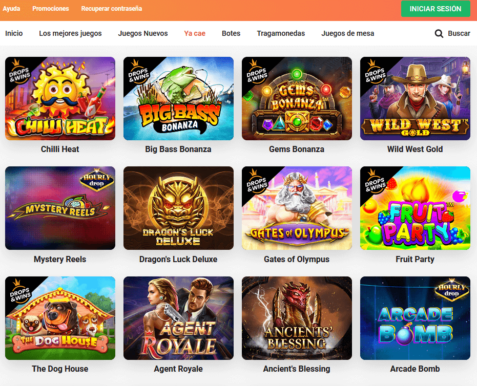 Seccion de juegos de LeoVegas
