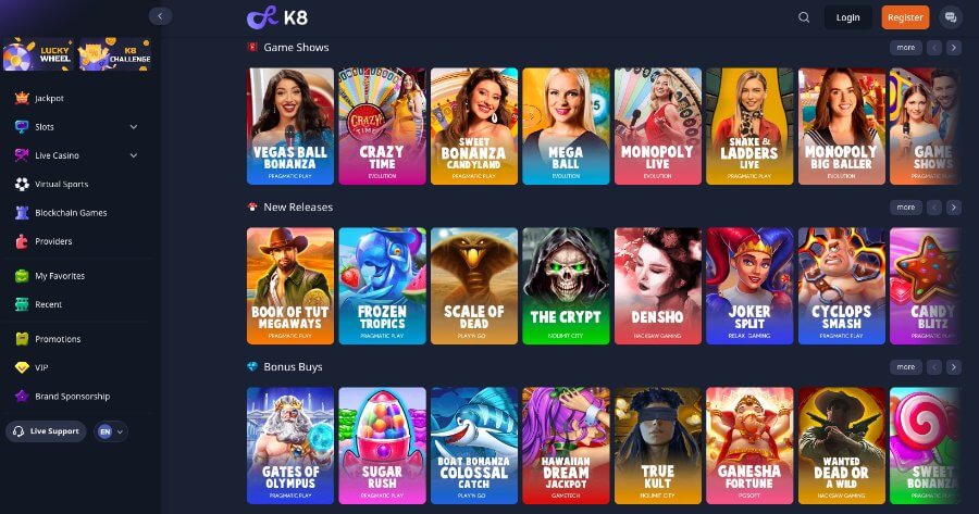 k8 nuevo casino online Chile