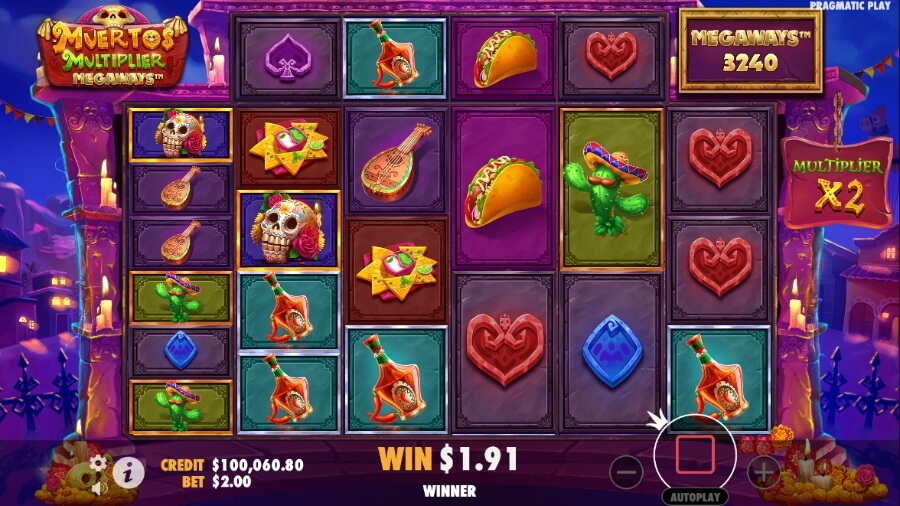 Muertos Multiplier Megaways slot con compra de bonos 