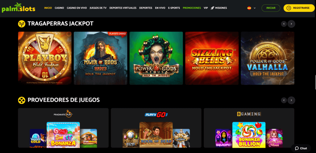 Palmslots nuevo casino Chile