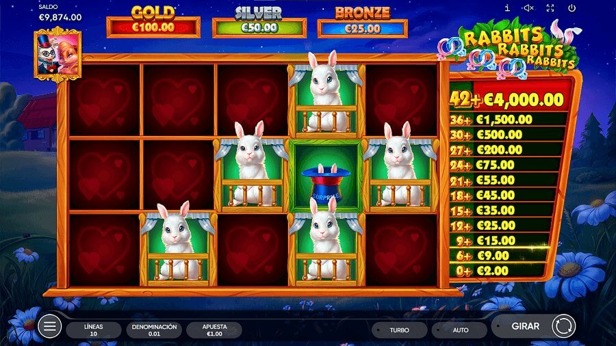 Juegos de pascua online Rabbits Rabbits Rabbits tragamonedas