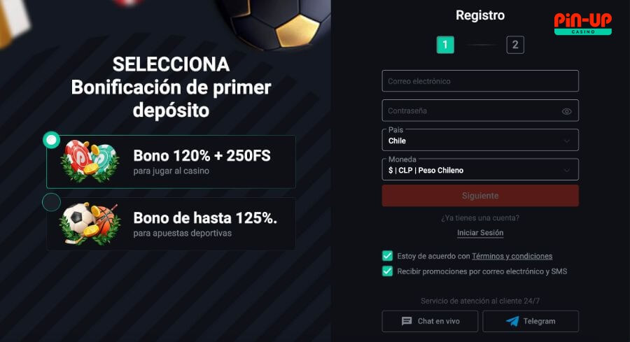 Registro Pin Up casino